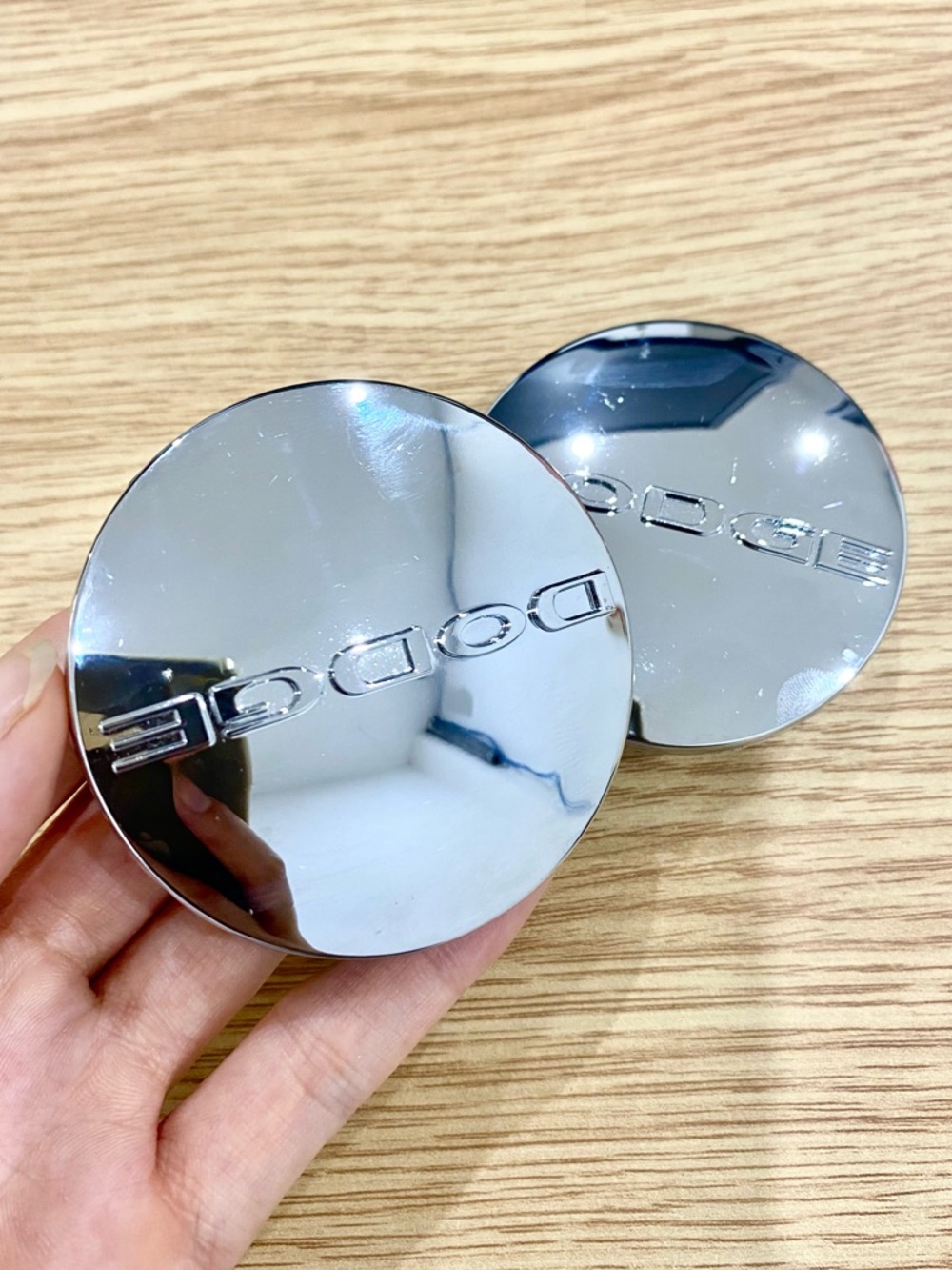 Silver Chrome Wheel Center Caps Hub Covers Set of 2 for Dodge